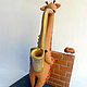 Giraffe-musician. Ceramics. Figures of giraffes. Miniature figurines. smile in clay. My Livemaster. Фото №4