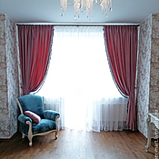 Light curtains with shaped pelmet