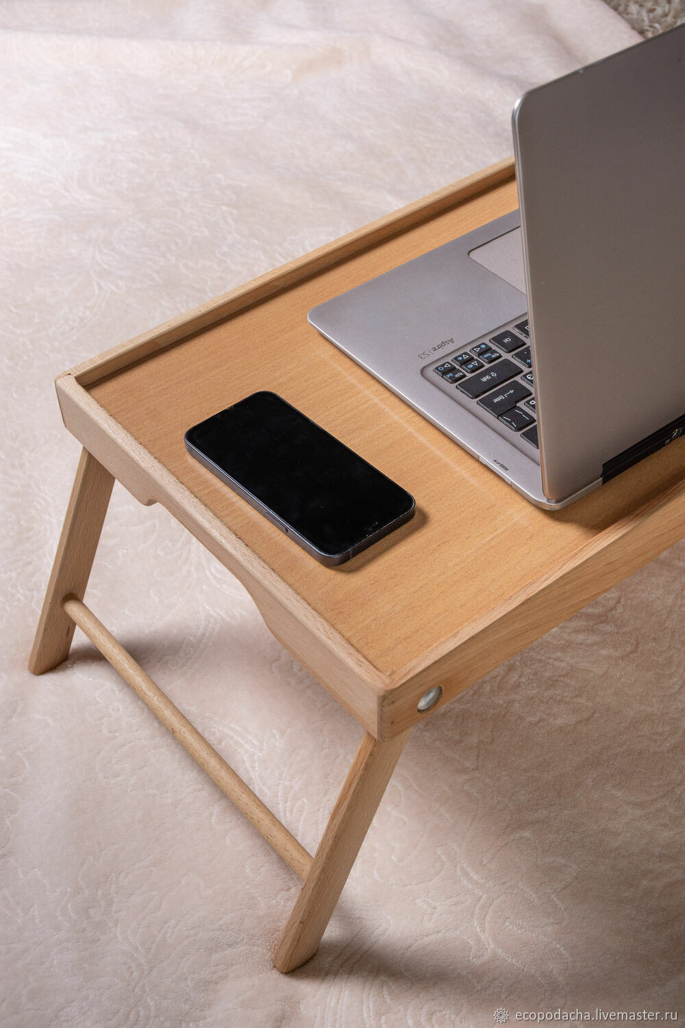 Поднос-столик деревянный на ножках с ручками для завтрака в интернет ...