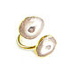 Beige ring with quartz, ring with two stones dimensionless. Rings. Irina Moro. My Livemaster. Фото №6