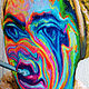 Психоделическая картина Похмелье, разноцветный принт на холсте. Картины. umantsiva. Интернет-магазин Ярмарка Мастеров.  Фото №2