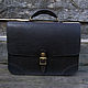 Leather briefcase in business fashion style.Umberto, Brief case, Sevsk,  Фото №1