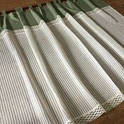 Для дома и интерьера handmade. Livemaster - original item Combined linen tulle with loops. Handmade.