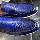 Мужские туфли - лоферы, из кожи крокодила, в тёмно - синем цвете. Лоферы. МАСТЕРСКАЯ  ЭКЗОТИКИ  SHOES&BAGS. Ярмарка Мастеров.  Фото №6