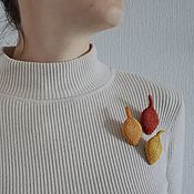 Украшения handmade. Livemaster - original item Knitted brooch-leaf 