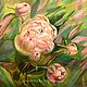 Oil painting 'Peonies' 40 x 40 cm painting with flowers pink, Pictures, Kolomna,  Фото №1