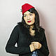 Felt hat Cap 'Red'. Hats1. Novozhilova Hats. Online shopping on My Livemaster.  Фото №2