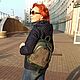 Order  Women's grey-green Leather Backpack with Embossed Mod. R23t-441. Natalia Kalinovskaya. Livemaster. . Backpacks Фото №3