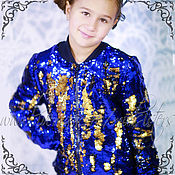 Одежда детская handmade. Livemaster - original item Bomber jacket with sequins B002. Handmade.