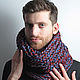 Snood male female'Rock and Roll' (blue-terracotta. Snudy1. IRINA GRUDKINA Handmade Knitwear. My Livemaster. Фото №4