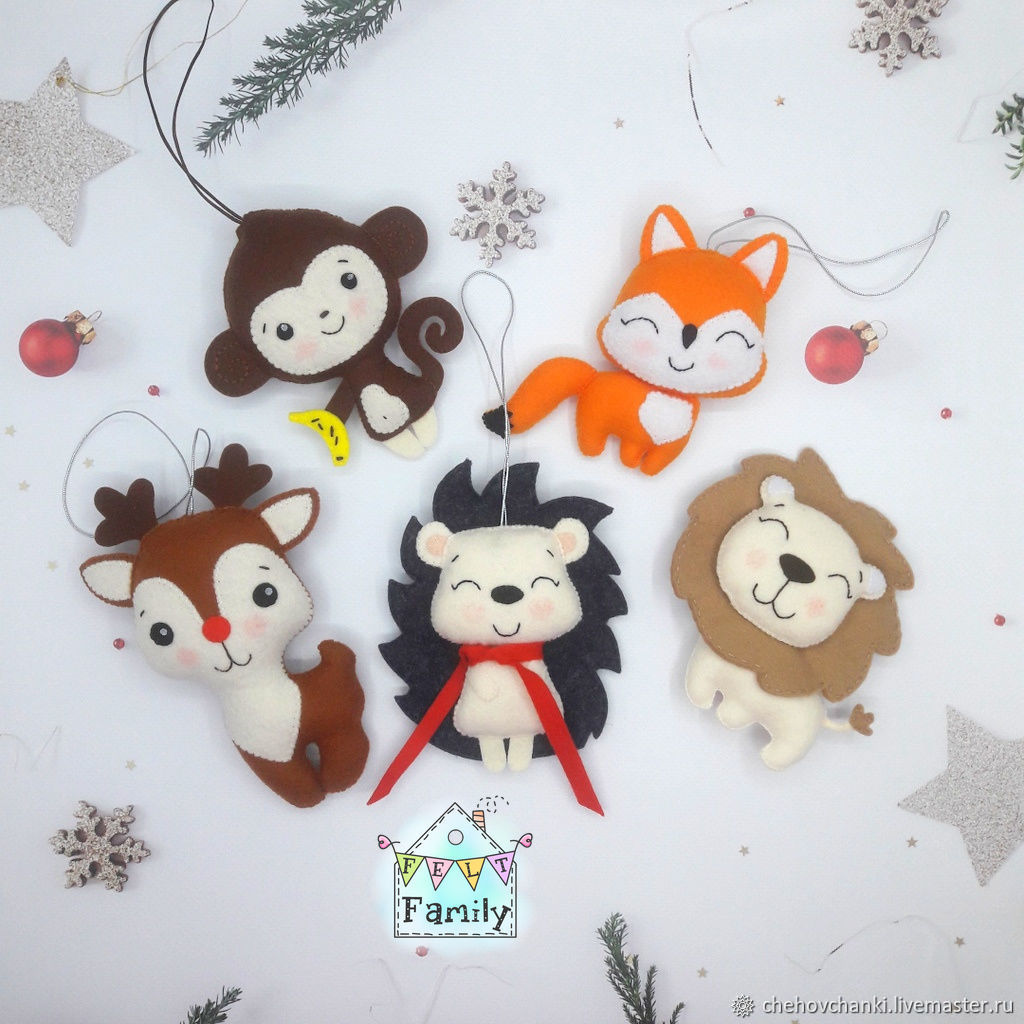 Звери из фетра. Ежик, лисичка, олененок, лев, обезьянка. в интернет ...