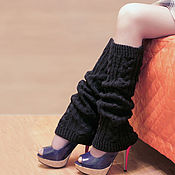 Аксессуары handmade. Livemaster - original item Leg warmers with braids loose pleated knitting. Handmade.