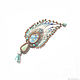 Pendant (necklace) Feather. Natural turquoise, aquamarine, fringe pendants, Pendant, Bryansk,  Фото №1