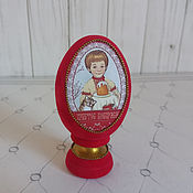 Сувениры и подарки handmade. Livemaster - original item Easter Egg on a Red Velvet stand. Handmade.
