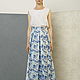 The floor-length skirt summer made of linen, cotton and viscose with pleats. Skirts. Voielle. My Livemaster. Фото №4