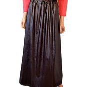 Одежда handmade. Livemaster - original item Long skirt made of knitwear artificial leather on a soft belt. Handmade.