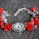 Order Hours with red roses from polymer clay8. Marlen. Livemaster. . Watches Фото №3