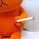 can't sleep.. Plush soft toy ginger cat with a cigarette. Stuffed Toys. Dingus! Funny cats and other toys. My Livemaster. Фото №4