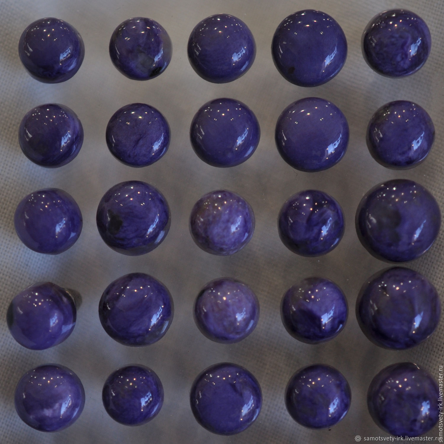 Studs charoite Purple galaxy, Stud earrings, Irkutsk,  Фото №1