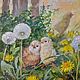 Картины с цыплятами и с цветами "Лето" холст масло, Картины, Новосибирск,  Фото №1