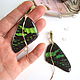 Earrings Are Real Butterfly Wings Urania Black Green Gilding. Earrings. WonderLand. My Livemaster. Фото №4
