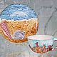 Tea porcelain couple 'Velvet season'. Single Tea Sets. KASTdecor. Online shopping on My Livemaster.  Фото №2