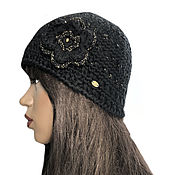 Аксессуары handmade. Livemaster - original item Caps: Hat black. Handmade.