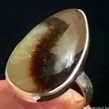 Канцелярские товары ручной работы. Ярмарка Мастеров - ручная работа 19,0 Кольцo с септарией в серебре 925 ДРАКОНИЙ КАМЕНЬ.. Handmade.