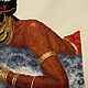 Вышитая картина "Африканка и ирбис" (без оформления). Картины. Галерея ручной вышивки (trefilova). Ярмарка Мастеров.  Фото №4