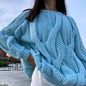 Одежда handmade. Livemaster - original item Jumpers: Sweater jumper for women with raglan knitting needles mint in stock. Handmade.