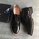 Oxford shoes 'Inspektor' black lacquer beige edging, Oxfords, Moscow,  Фото №1