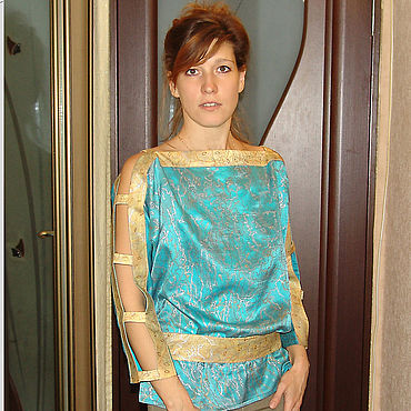 Одежда ручной работы. Ярмарка Мастеров - ручная работа Туника нарядная женская "Зима" натуральный шелк. Handmade.