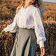  linen blouse with long sleeves. Blouses. Авторская льняная одежда 
Elena Golovina. Online shopping on My Livemaster.  Фото №2