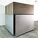 Прикроватная тумба HEAD of CUBE микроцемент+орех. Тумбы. BERGOL. Интернет-магазин Ярмарка Мастеров.  Фото №2