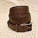 Belt made of genuine python leather, in brown color, Straps, St. Petersburg,  Фото №1