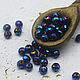 Rondel beads 3/4 mm blue metallic faceted 70 PCs, Beads1, Solikamsk,  Фото №1