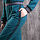 Emerald green women's jumpsuit, Designer jumpsuit with lace. Jumpsuits & Rompers. Lara (EnigmaStyle). My Livemaster. Фото №4