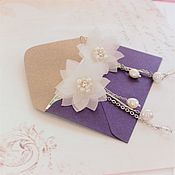 Украшения handmade. Livemaster - original item Wedding earrings long with pearls white flowers large. Handmade.