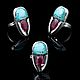 Scarab ring with ruby and turquoise, Rings, Tomsk,  Фото №1