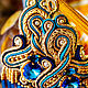 Earrings Mystery. Gold, blue, emerald. Long earrings, Earrings, Krasnodar,  Фото №1