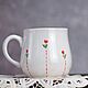 Кружка ручная работа керамическая нежные тюльпаны, Кружки и чашки, Москва,  Фото №1