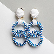 Украшения handmade. Livemaster - original item Earrings Rings: Blue peacock. cruise collection. bead earrings. Handmade.