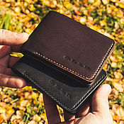 Сумки и аксессуары handmade. Livemaster - original item Bifold dark brown leather wallet. Handmade.