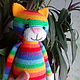 Rainbow cat knitted Soft toy. Stuffed Toys. sunnytoys-gifts. My Livemaster. Фото №4