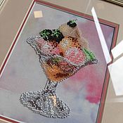 Картины и панно handmade. Livemaster - original item Pictures: Ice cream with blackberries. Handmade.
