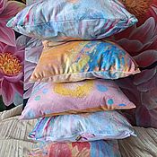Для дома и интерьера handmade. Livemaster - original item Pillows made of soft velour with bright prints. Handmade.