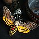 Brooch-pin: The moth 'Acherontia atropos' or ' deadhead». Brooches. Secret Jar. My Livemaster. Фото №6