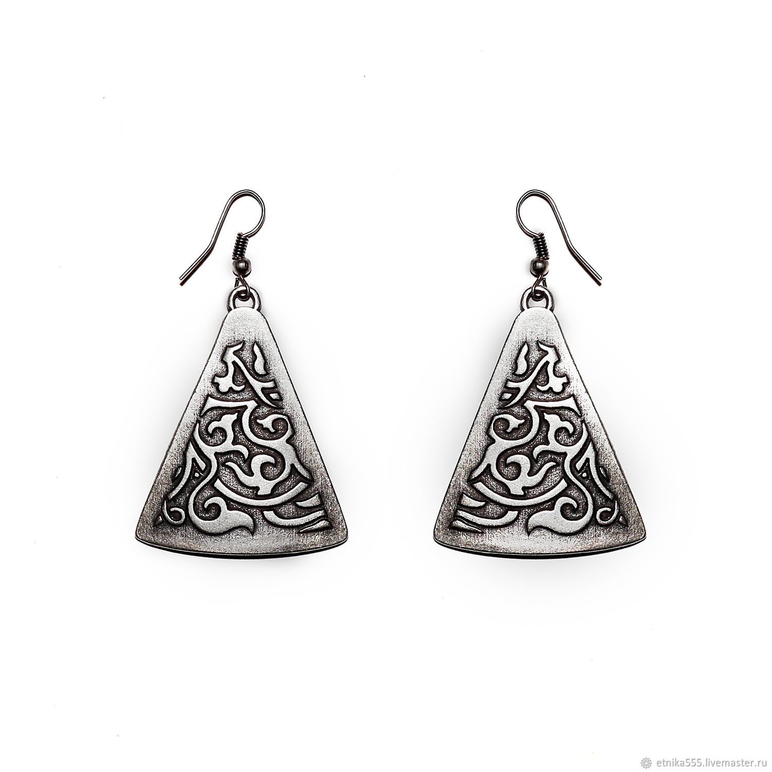 Flavia Triangular Earrings In Byzantine Style Online On Earrings Handmade Livemaster Flavia Triangular In Byzantine Style