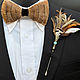 kit: Handmade bow tie and boutonniere. Butterflies. GooseTie. Bow tie feathers. My Livemaster. Фото №4