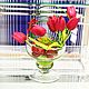 Tulips in a glass vase-Cremant, Composition, Moscow,  Фото №1
